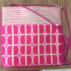 Indian bright crossbody bag w/tiny mirrors💝❤️🌹